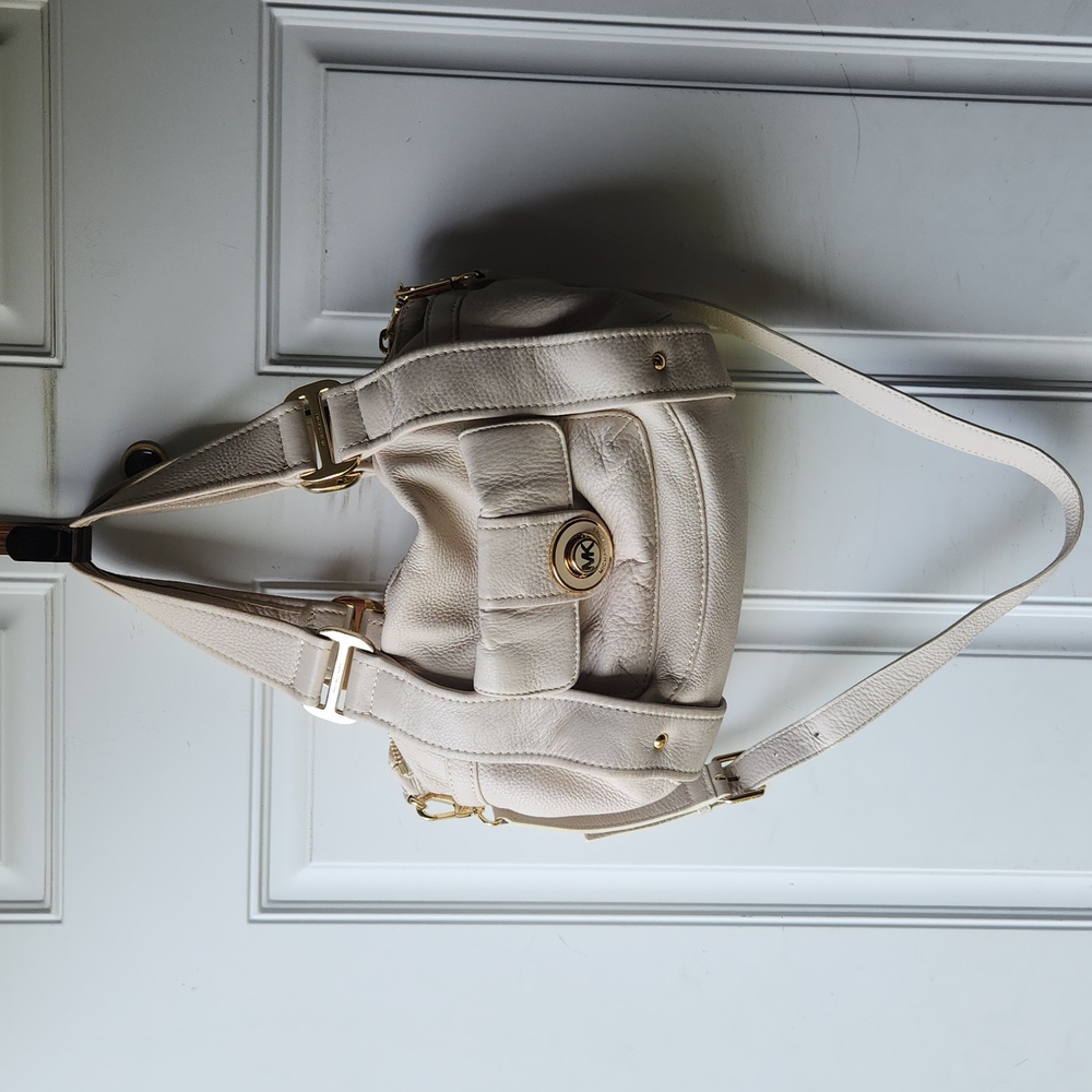Michael Kors Pushlock Leather Satchel Purse